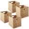 Casafield Water Hyacinth Storage Baskets, Collapsible Cube Organizers, Woven Bins for Bathroom, Bedroom, Laundry, Pantry, Shelves